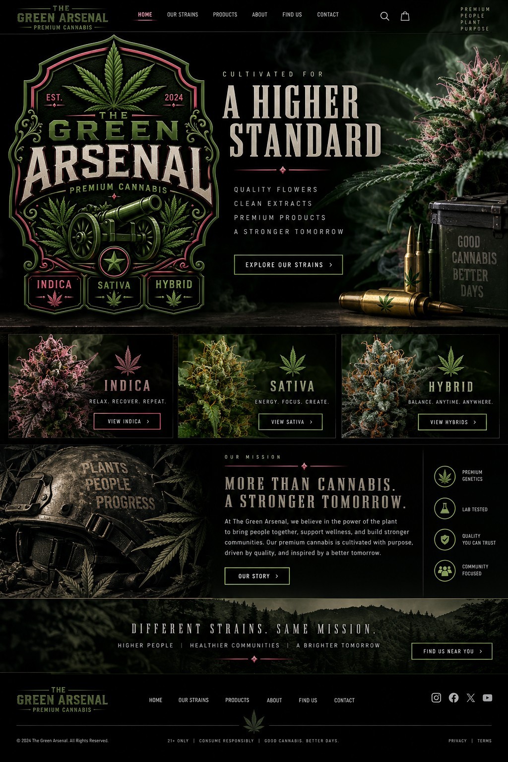 The Green Arsenal premium cannabis website